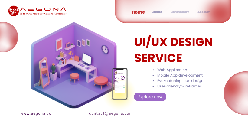 UI/UX graphic design service - Aegona LTD