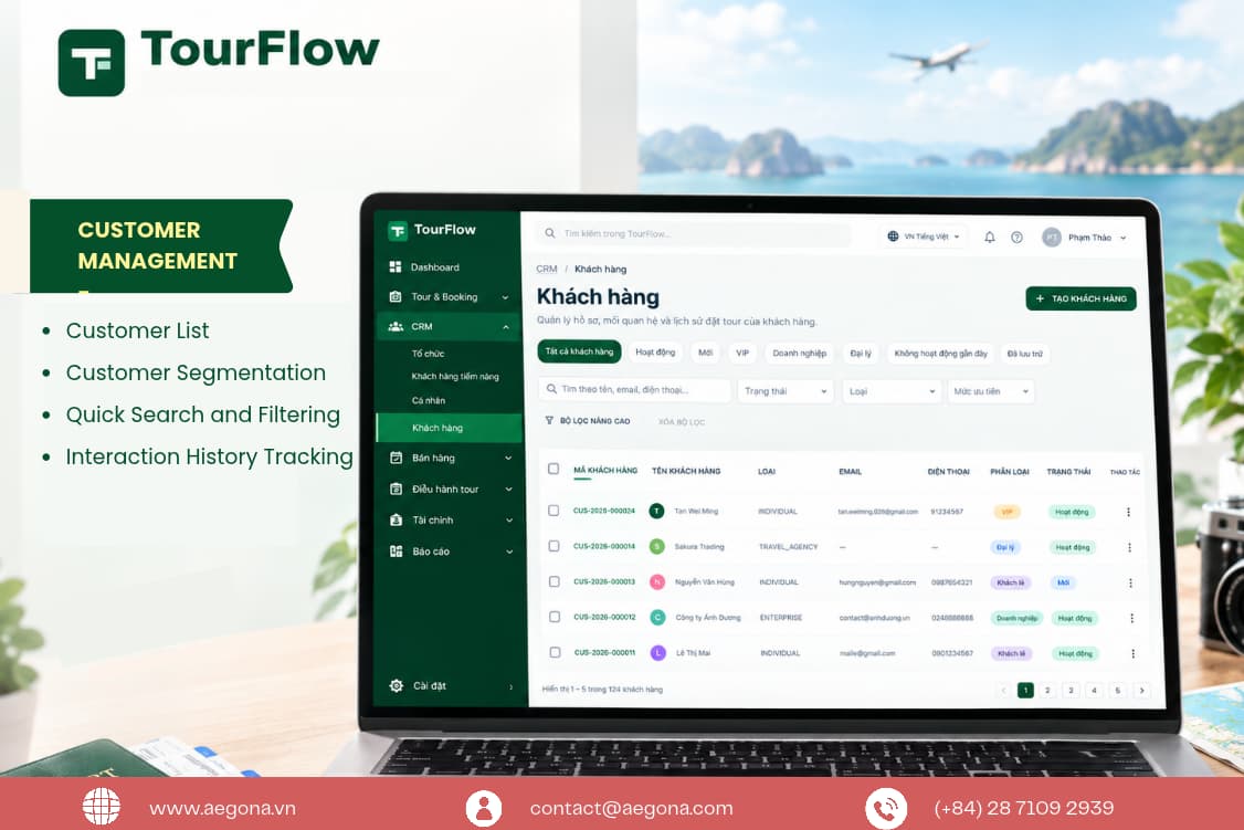 Travel CRM software for structured customer data