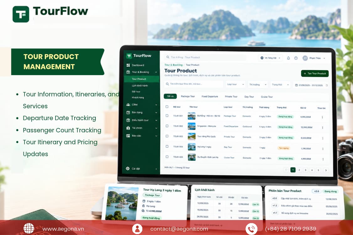 Tour product and departure management
